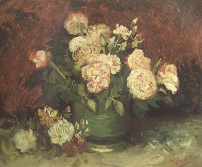 Vincent Van Gogh Bowl wtih Peonies and Roses (nn04) oil painting picture
